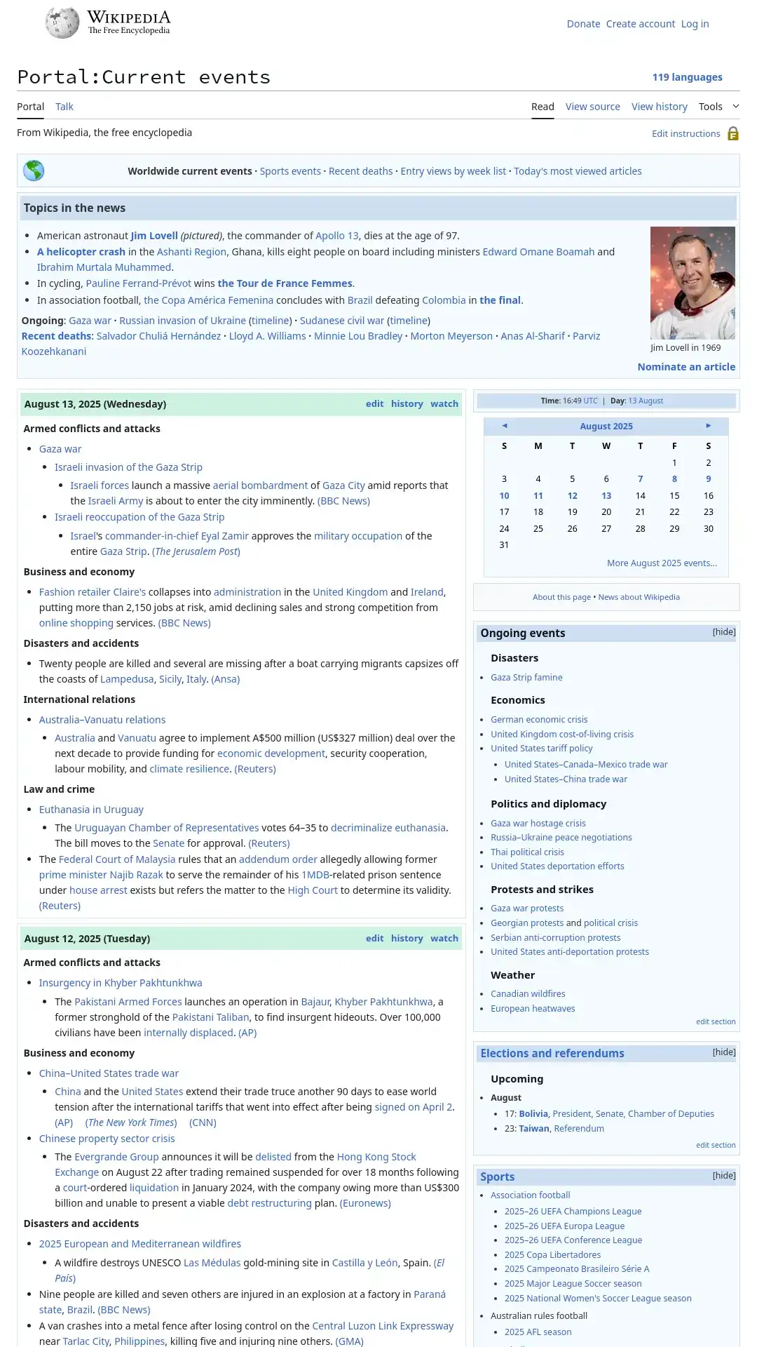 Wikipedia Current Events