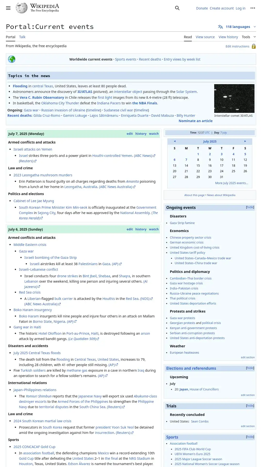 Wikipedia Current Events